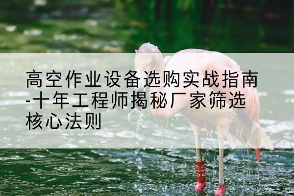 张湾剪叉式升降机厂家-高空作业设备选购实战指南-十年工程师揭秘厂家筛选核心法则